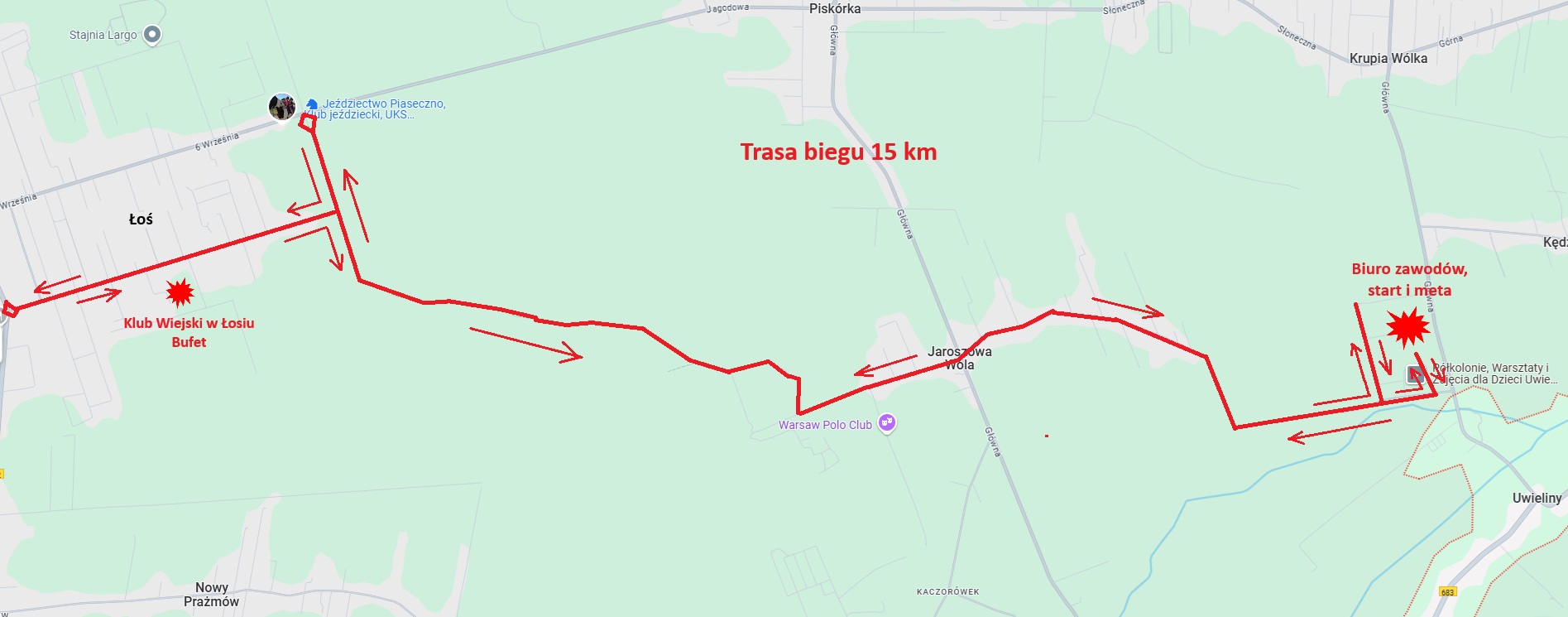 Trasa biegu 15 km